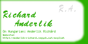 richard anderlik business card